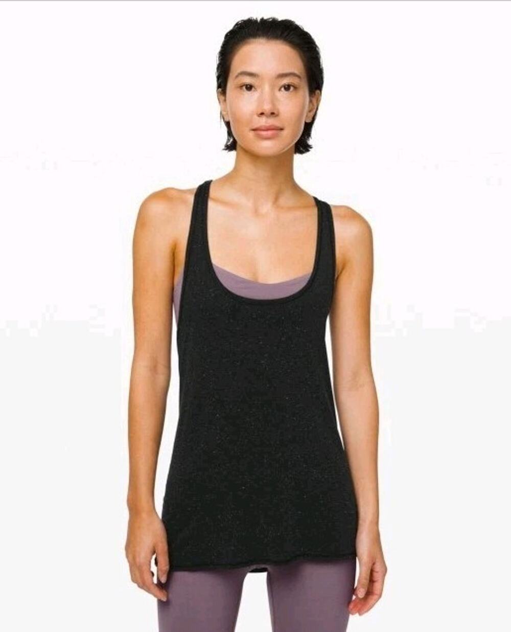 Lululemon Tied in Energy 2-in-1 Tank Black / Frosted Mulberry Size 10